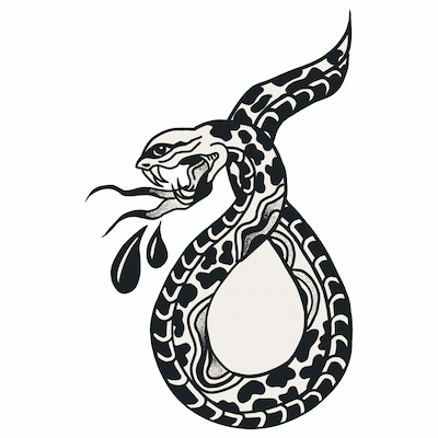 Diseño propio de serpiente estilo Tradicional Americano